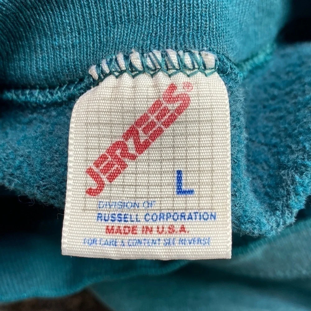 Vintage Jerzees Wisconsin Green Crewneck Sweatshirt Size Large Grunge